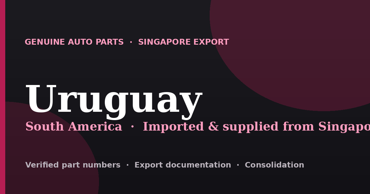 Genuine automotive parts supplied from Singapore to Uruguay